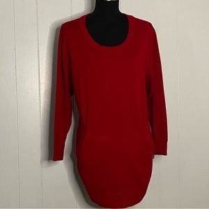 Tint & Shadow Red Kangaroo Pocket Knit Blend Sweater Women’s Size XL